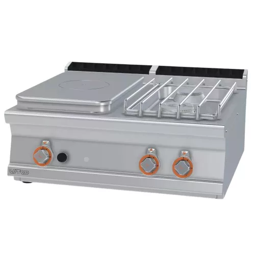 Lotus tűzhely, gázüzemű, 1 zónás francia lappal, 2 égőfejjel, asztali, 20 kw