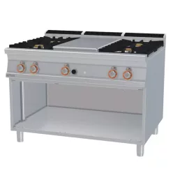   Lotus tűzhely, gázüzemű, 1 zónás francia lappal, 4 égőfejjel, nyitott tárolóval, 35 kw