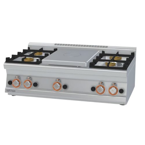 Lotus tűzhely, gázüzemű, 1 zónás francia lappal, 4 égőfejjel, asztali, 23,5 kw