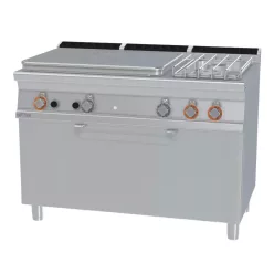   Lotus tűzhely, gázüzemű, 1 zónás francia lappal, 2 égőfejjel, gázüzemű statikus sütővel, 36 kw