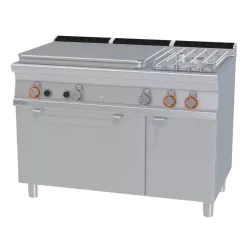   Lotus tűzhely, gázüzemű, 1 zónás francia lappal, 2 égőfejjel, gázüzemű statikus sütővel, tárolóval, 32,3kw