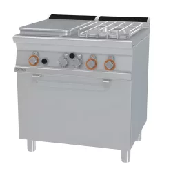   Lotus tűzhely, gázüzemű, 1 zónás francia lappal, 2 égőfejjel, gázüzemű statikus sütővel, 27,3 kw