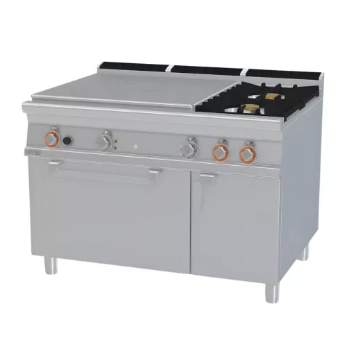 Lotus tűzhely, gázüzemű, 1 zónás francia lappal, 2 égőfejjel, elektromos statikus sütővel, tárolóval, 29 kW+6,7 kW