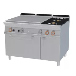   Lotus tűzhely, gázüzemű, 1 zónás francia lappal, 2 égőfejjel, gázüzemű statikus sütővel, tárolóval, 37,5kw