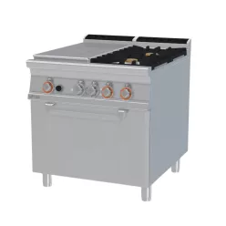   Lotus tűzhely, gázüzemű, 1 zónás francia lappal, 2 égőfejjel, elektromos statikus sütővel, 24 kW+6,7 kW