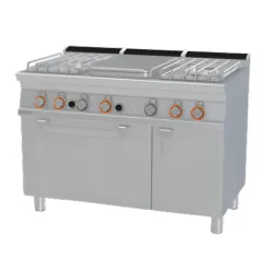   Lotus tűzhely, gázüzemű, 1 zónás francia lappal, 4 égőfejjel, gázüzemű statikus sütővel, tárolóval, 36,3kw