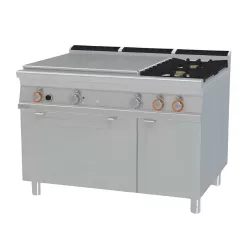   Lotus tűzhely, gázüzemű, 1 zónás francia lappal, 2 égőfejjel, elektromos légkeveréses sütővel, tárolóval, 29 kW+5,32 kW