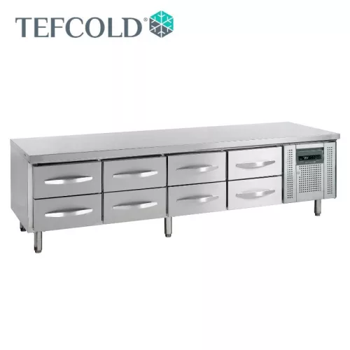 Tefcold hűtött alépítmény, GN1/1, 8 fiókkal, 2230 x 700 x 670 mm