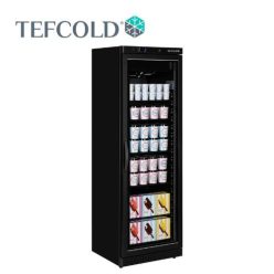   Tefcold fagyasztóvitrin, fekete, 400 literes, üvegajtós, ventillációs