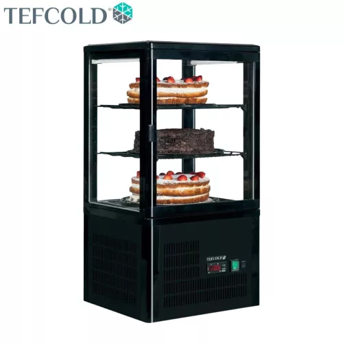 Tefcold kínáló hűtővitrin, 60 literes, pultra helyezhető, ventilációs, 0,164 kW