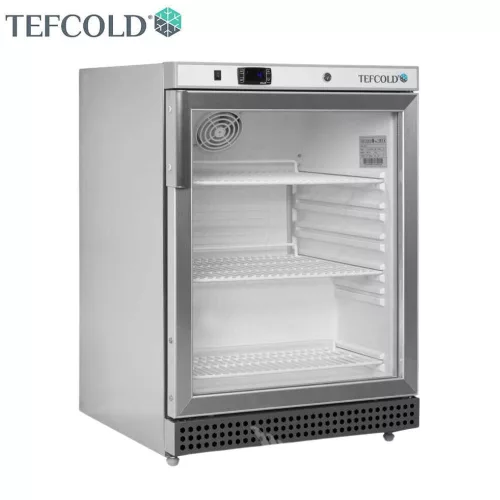 Tefcold hűtővitrin, 130 literes, üvegajtós, ventillációs