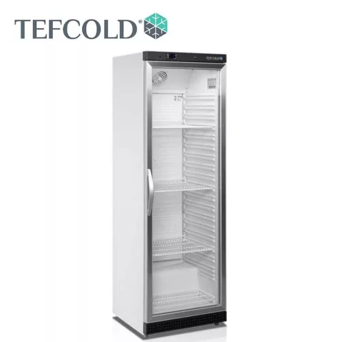 Tefcold hűtővitrin, 374 literes, üvegajtós, ventillációs, fehér