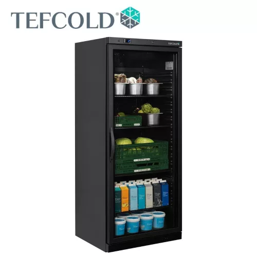 Tefcold hűtővitrin,Fekete, 600 literes, GN2/1, palásthűtéses