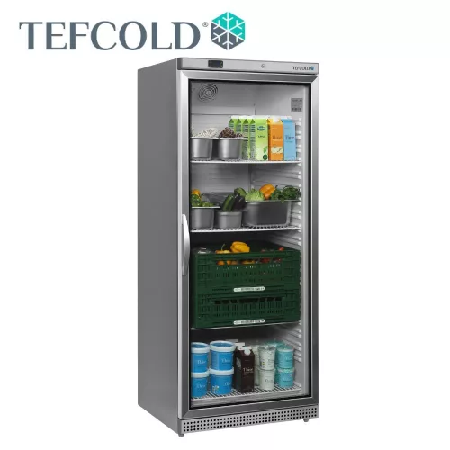 Tefcold hűtővitrin, 600 literes, GN2/1, rozsdamentes acél, palásthűtéses