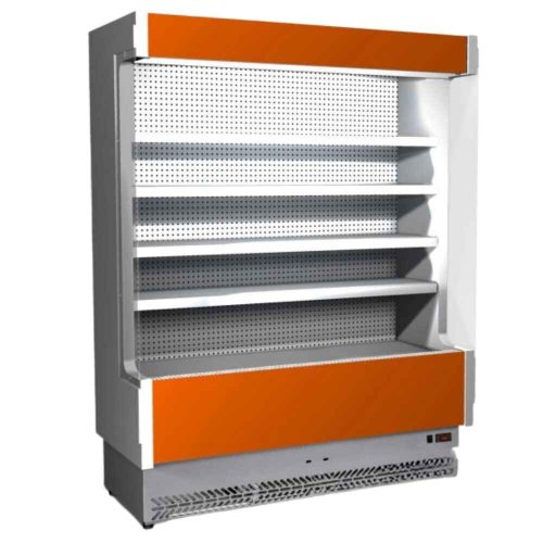 Tecnodom hűtővitrin, 80 as, felvágottak és tejtermékek számára, festett