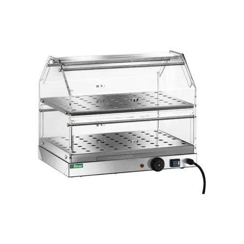 Forcar asztali melegentartó vitrin, kétszintes, elektromos, 0,25 kW