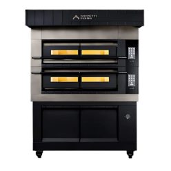   Moretti Forni serieX pizzakemence, kétkamrás, elektromos, kelesztőszekrénnyel, elszívóernyővel, 12 db 30 cm átmérőjű pizzához