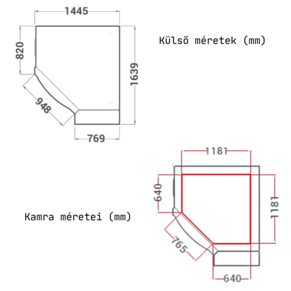 Pizzakemence, elektromos, szögletes, helytakarékos forma, érintőképernyővel