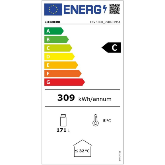 HŰTŐSZEKRÉNY, pult alá helyezhető, 134 literes, ventilációs, teli ajtós 