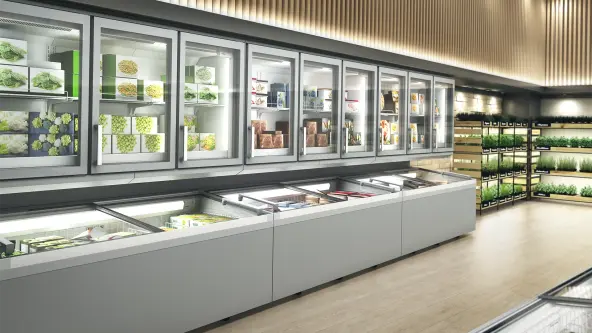 Liebherr professzionális hűtőrendszer szupermarketben