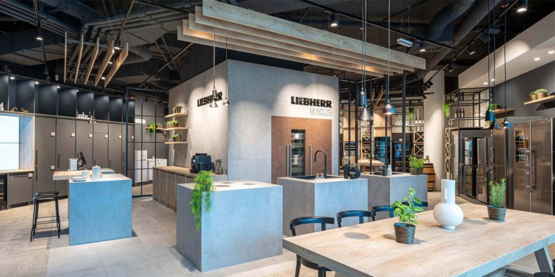 Liebherr bemutatótér professzionális hűtőberendezésekkel