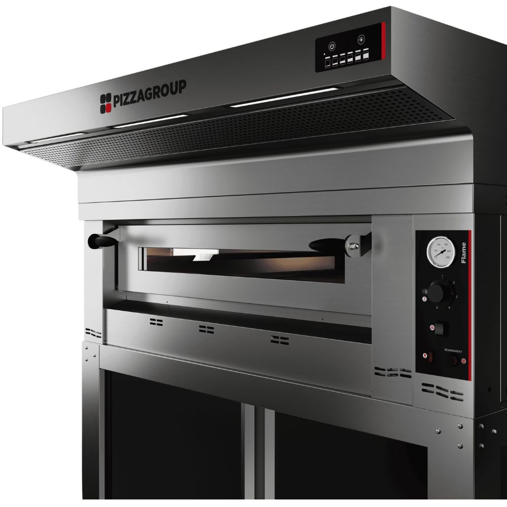 PizzaGroup Flame gázüzemű pizzakemence elszívóernyővel
