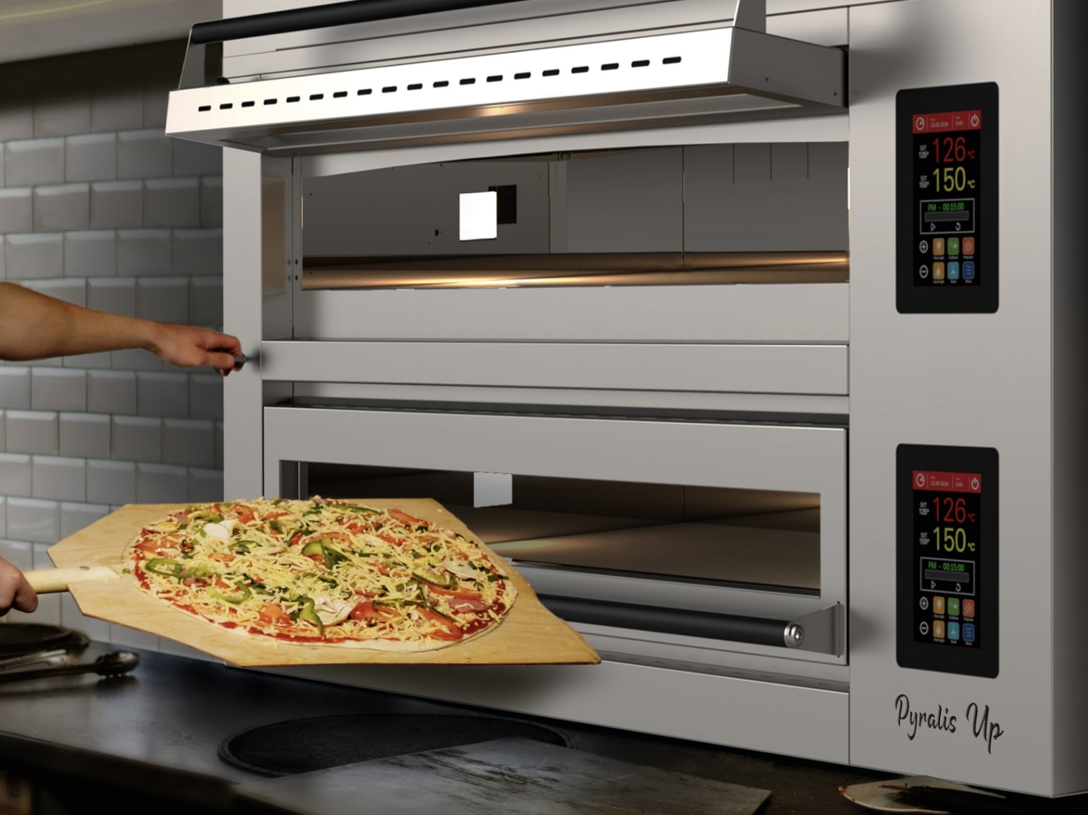 PizzaGroup alagútkemence formatervezési részlet