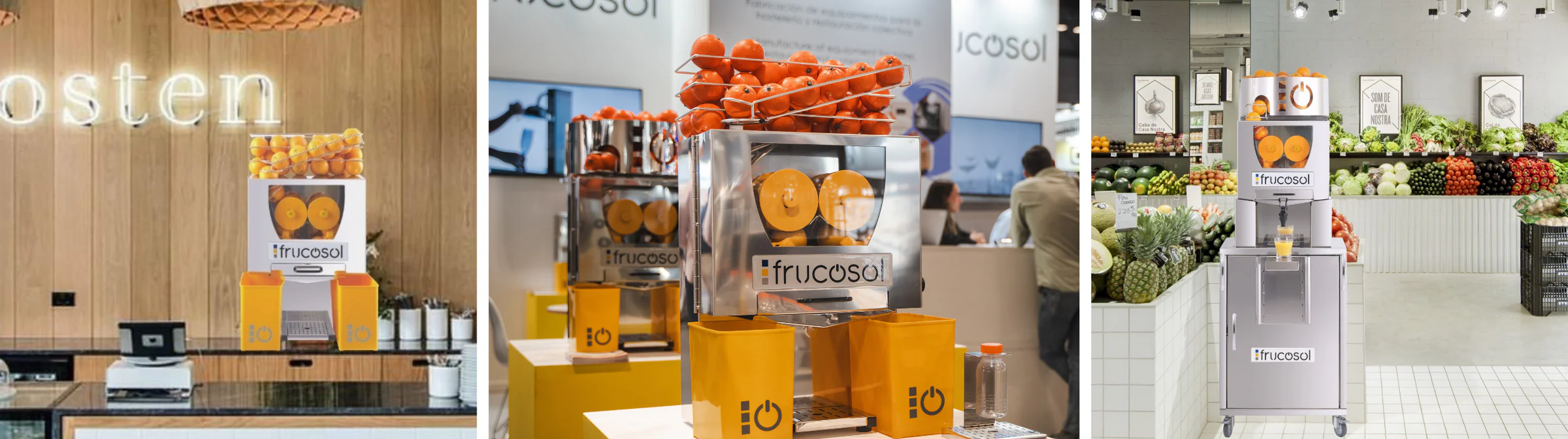 Frucosol professzionális automata narancsfacsarók vendéglátóhelyen és üzlettérben