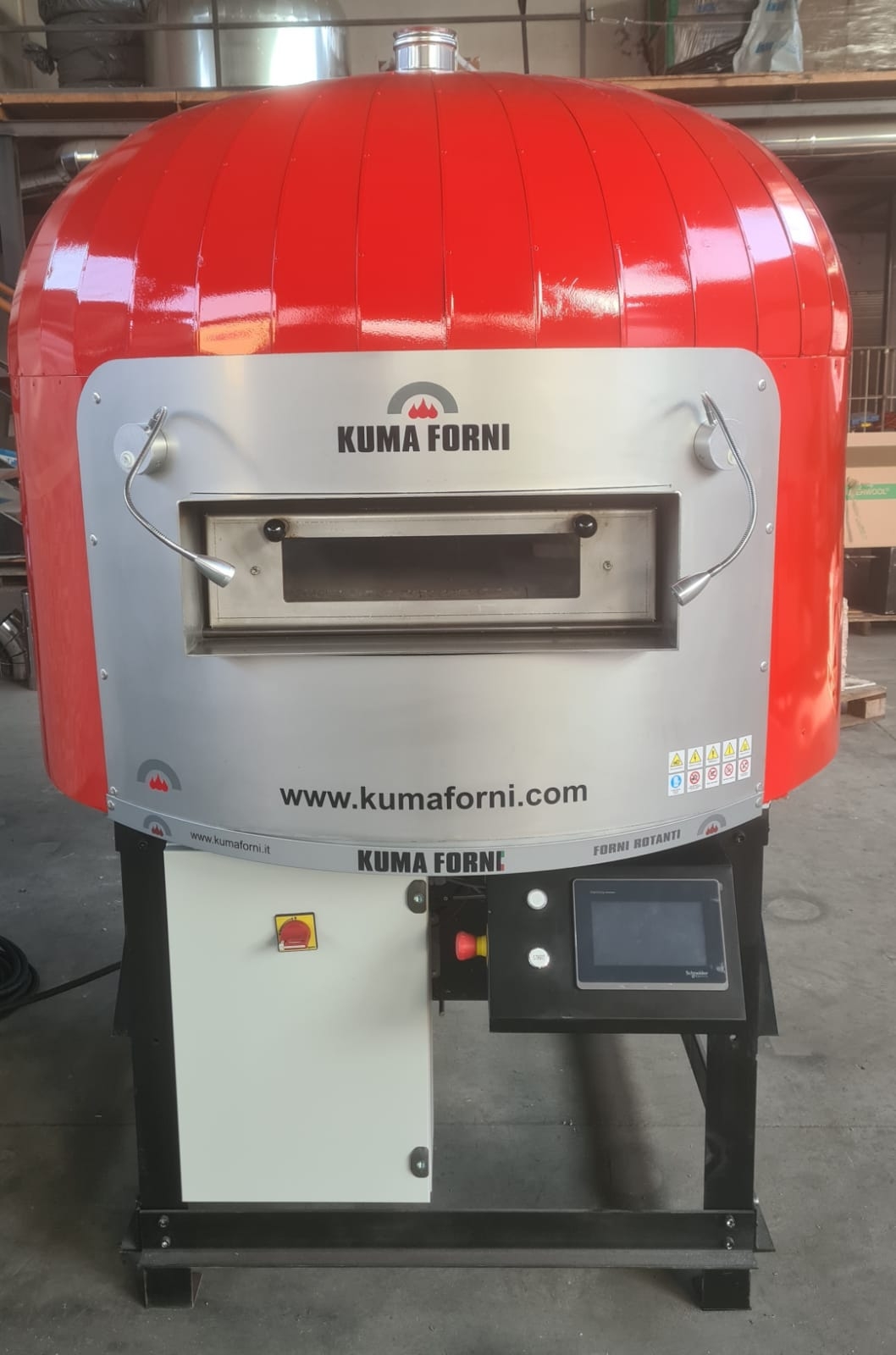Kuma Forni 112 elektromos pizzakemence piros kupolával
