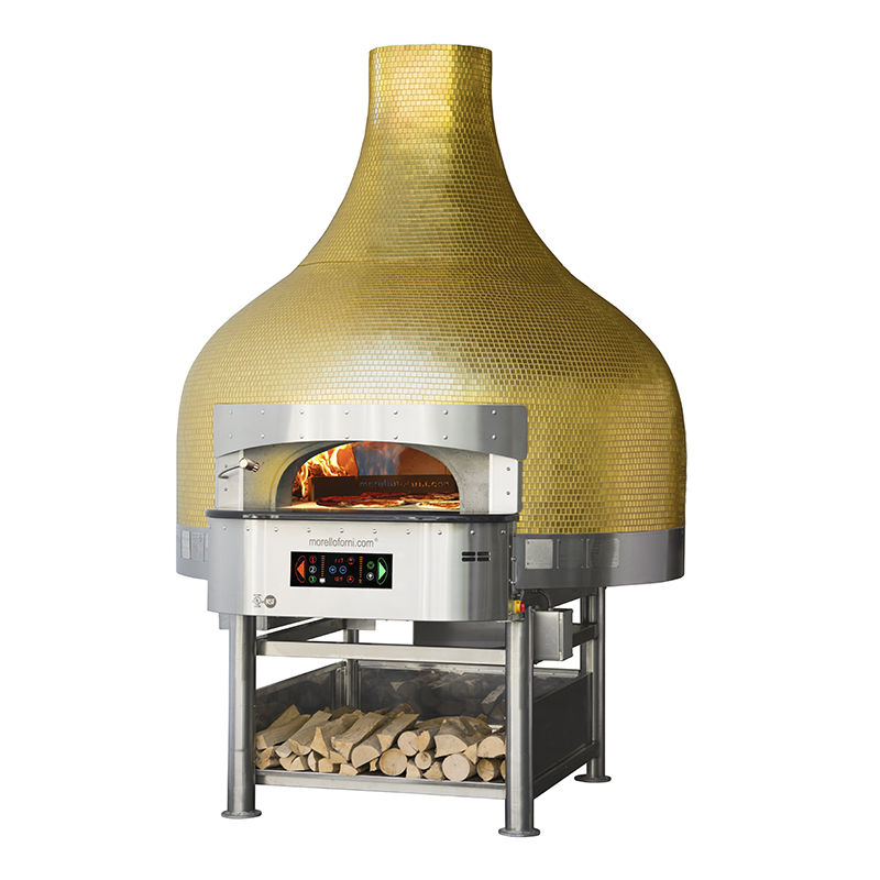 Morello Forni FMR prémium forgótányéros pizzakemence arany burkolattal
